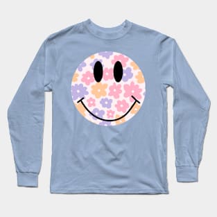 Retro Hippie Smile Face Long Sleeve T-Shirt